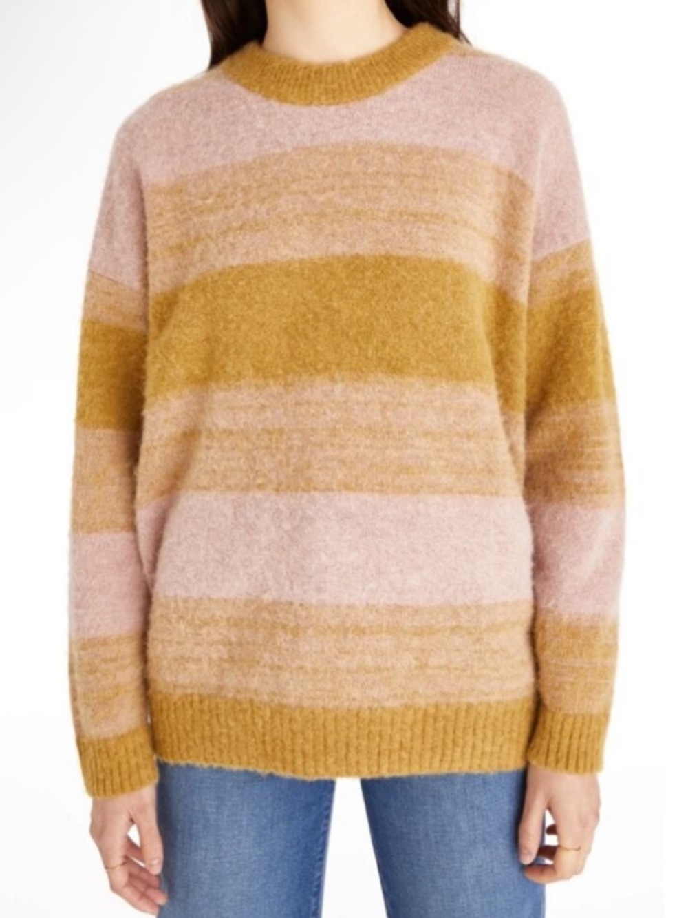 Madewell Space-Dyed Otis Pullover Sweater in Pink Oyster Size XS Alpaca Blend
